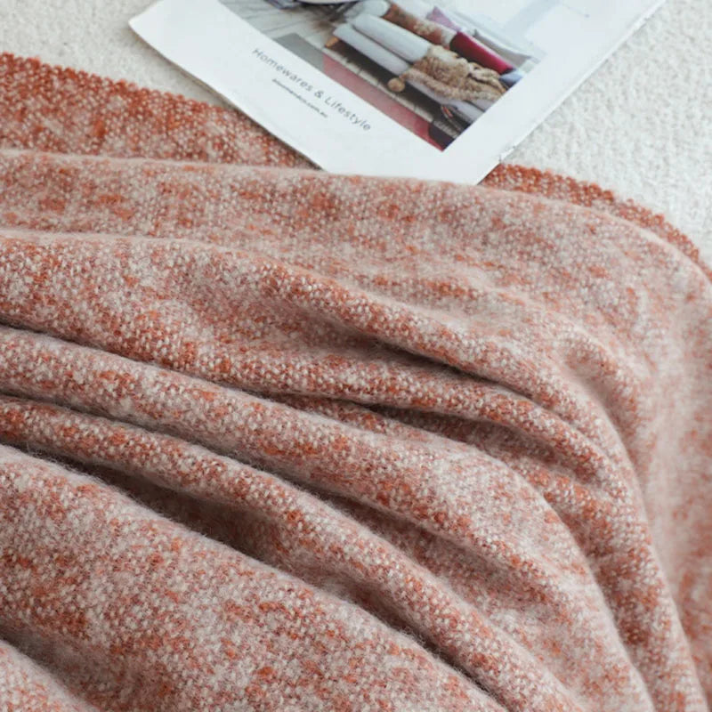 Couleur : Terracotta chiné - détail de la maille chinée