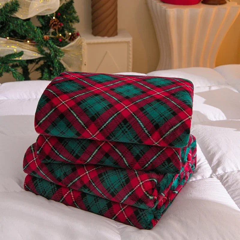 Couleur : Écossais vert et rouge - plaid écossais plié