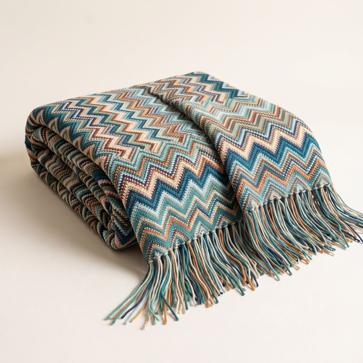 Couleur : Bleu - plaid bohème plié